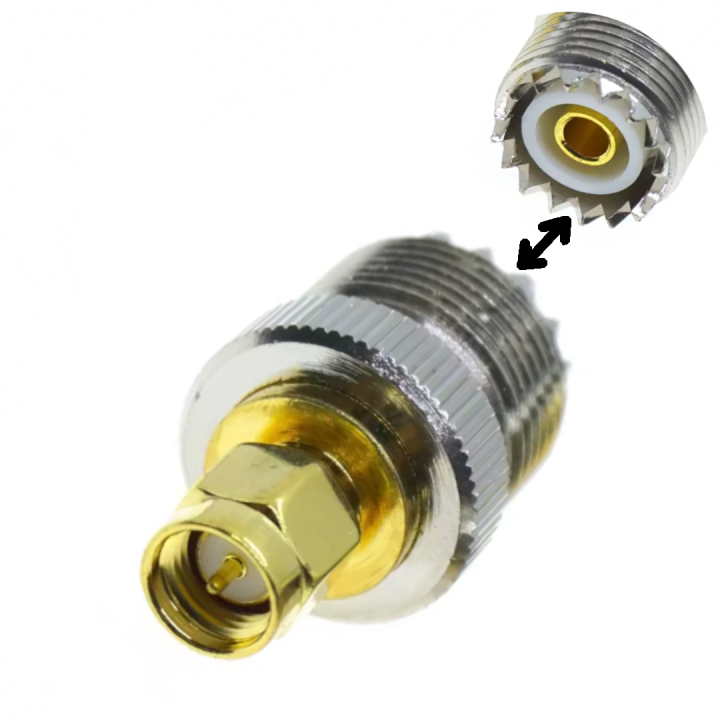 SMA plug/UHF socket adapter