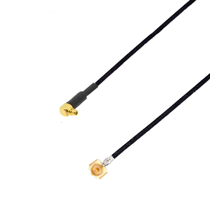 Pigtail uFL męski / MMCX wtyk KĄTOWY  RF1.37 5cm
