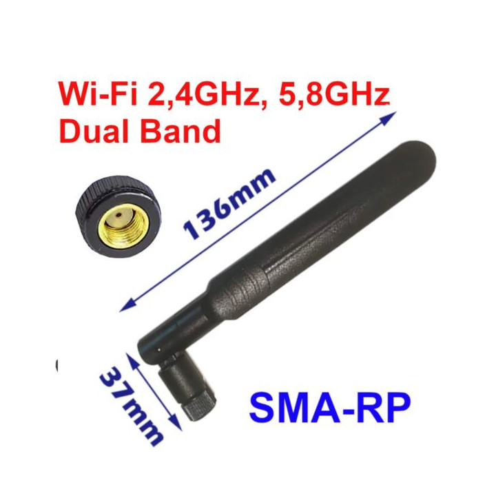 WiFi antenna 2.4GHz 5.8GHz Dual Band 8dBi SMA-RP
