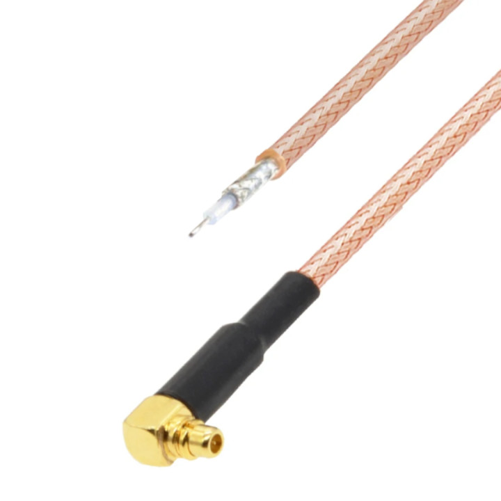 Pigtail MMCX wtyk RA RG316D do lutowania 35cm