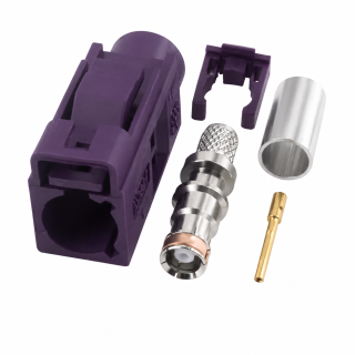 FAKRA socket for RG58 cable, LMR195 CODE-D STRAIGHT