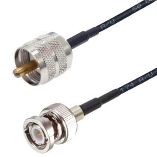 Pigtail  BNC wtyk / UHF wtyk RG174 20cm 
