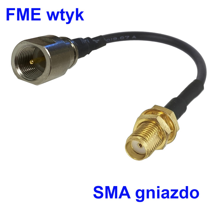 RF jumper FME plug to SMA socket RG174 50 cm | RF 50 Ω
