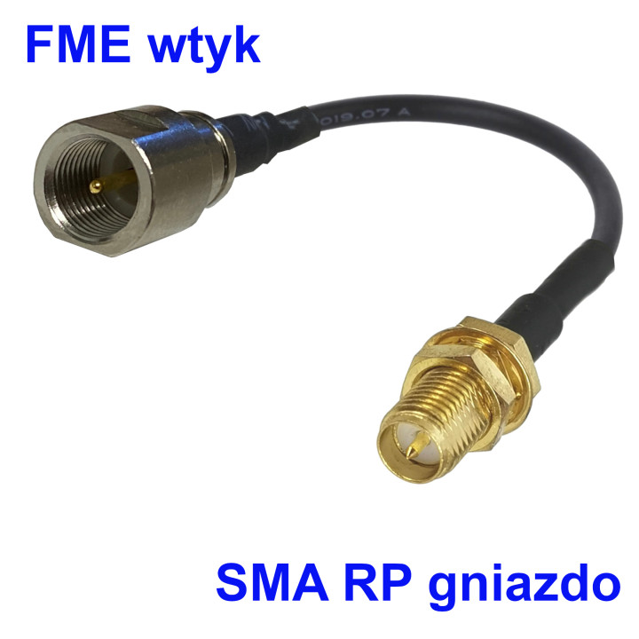 RF jumper FME plug to SMA socket RG174 50 cm | RF 50 Ω