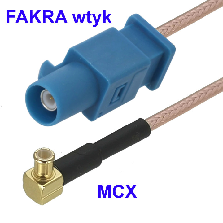 Pigtail MCX plug to FAKRA plug RG316 4 m | RF 50 Ω