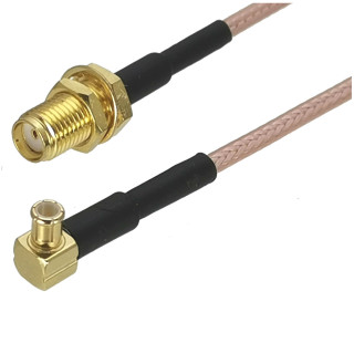 Pigtail MCX wtyk RA / SMA gniazdo RG316 20cm