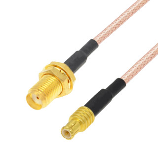 Pigtail MCX wtyk / SMA gniazdo RG316 20cm