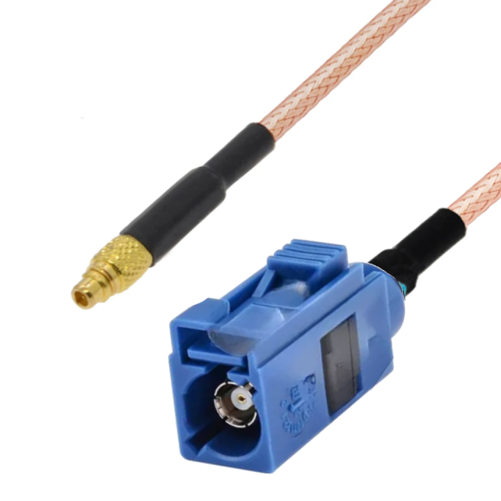 Pigtail MMCX wtyk / FAKRA C gniazdo RG316 25cm
