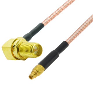 Pigtail MMCX wtyk / SMA-RP gniazdo RA RG316 20cm
