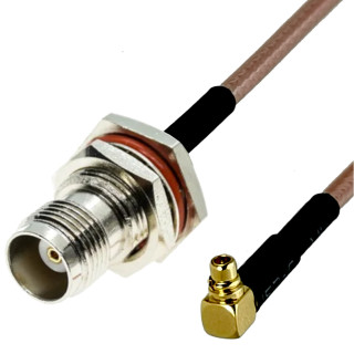 Pigtail MMCX wtyk RA / TNC gniazdo BH RG316 40cm