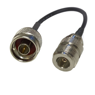 N socket to N plug RG174 20 cm cable assembly | RF 50 Ω