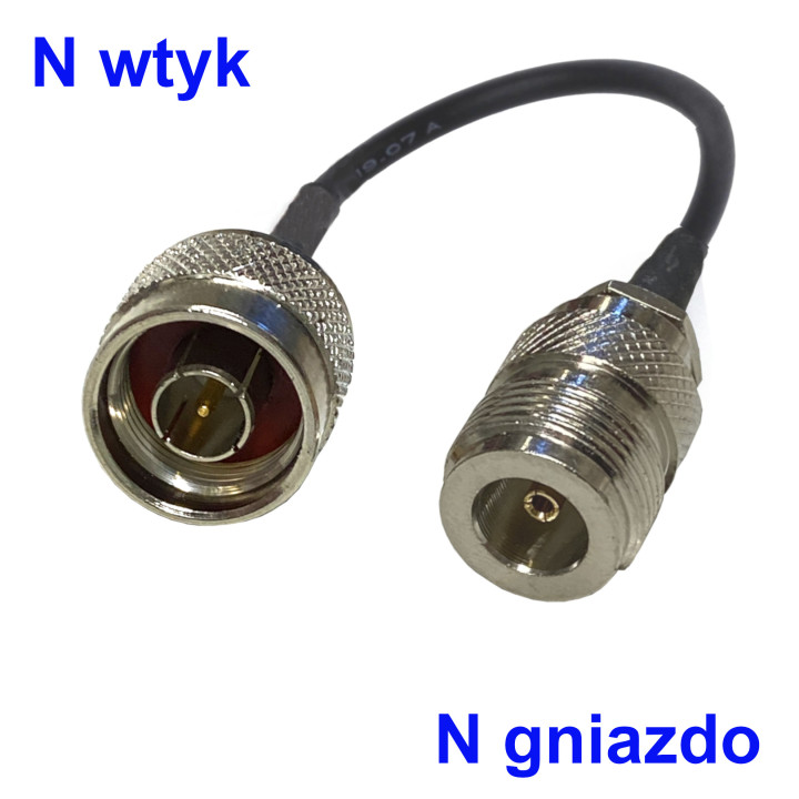 N socket to N plug RG174 5 m cable assembly | RF 50 Ω