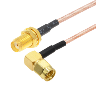 Pigtail SMA gniazdo / SMA wtyk RA RG316 3m