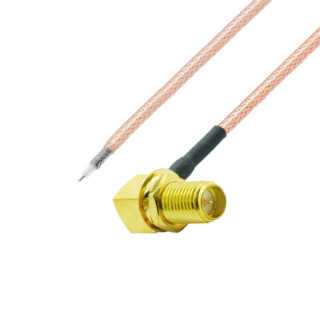 Pigtail SMA-RP gniazdo KĄTOWE 10cm RG178 DO LUTOWA