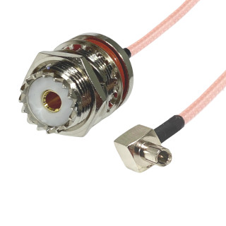 TS9 plug to UHF socket RG316 15 cm RF cable | RF 50 Ω