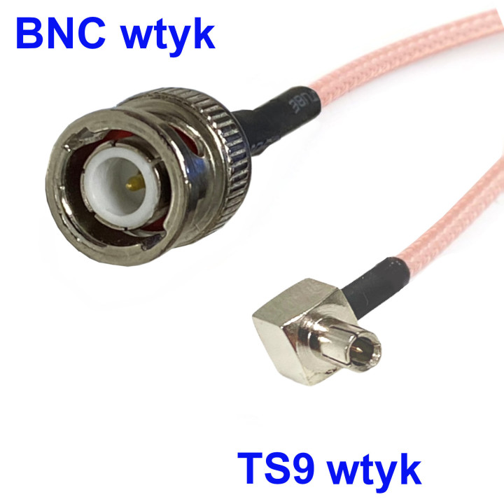 Pigtail TS9 plug to BNC plug RG316 15 cm | RF 50 Ω
