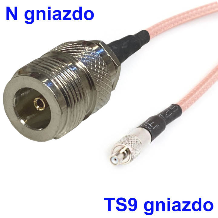 TS9 socket to N socket RG316 15 cm cable assembly | RF 50 Ω