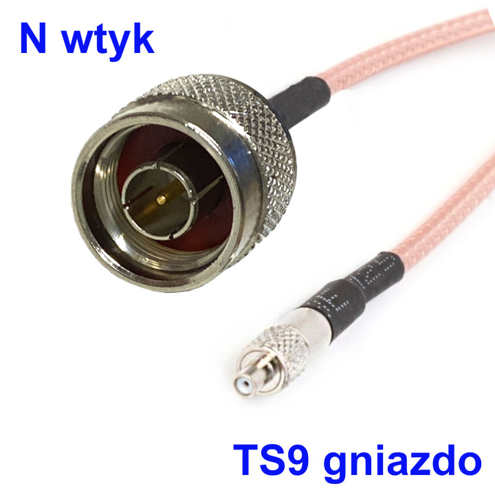 TS9 Buchse auf N Stecker RG316 15 cm Kabelkonfektion | RF 50 Ω