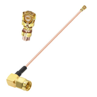 Pigtail uFL żeński / SMA wtyk RA RG178 30cm
