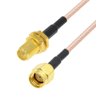 Pigtail SMA-RP gniazdo / SMA-RP wtyk RG316 20cm