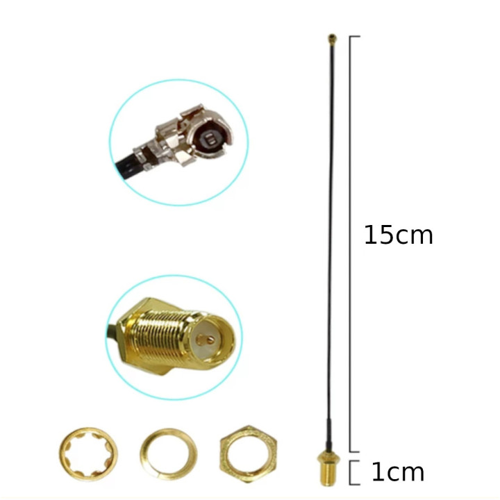 RF jumper U.FL socket to SMA socket RF1.13 15 cm | RF 50 Ω
