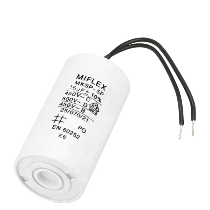 RF connector MIFLEX 16uF 450Vac POLISH V2 motor capacitor