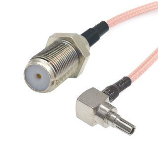 Pigtail CRC9 plug / F socket RG316 15cm