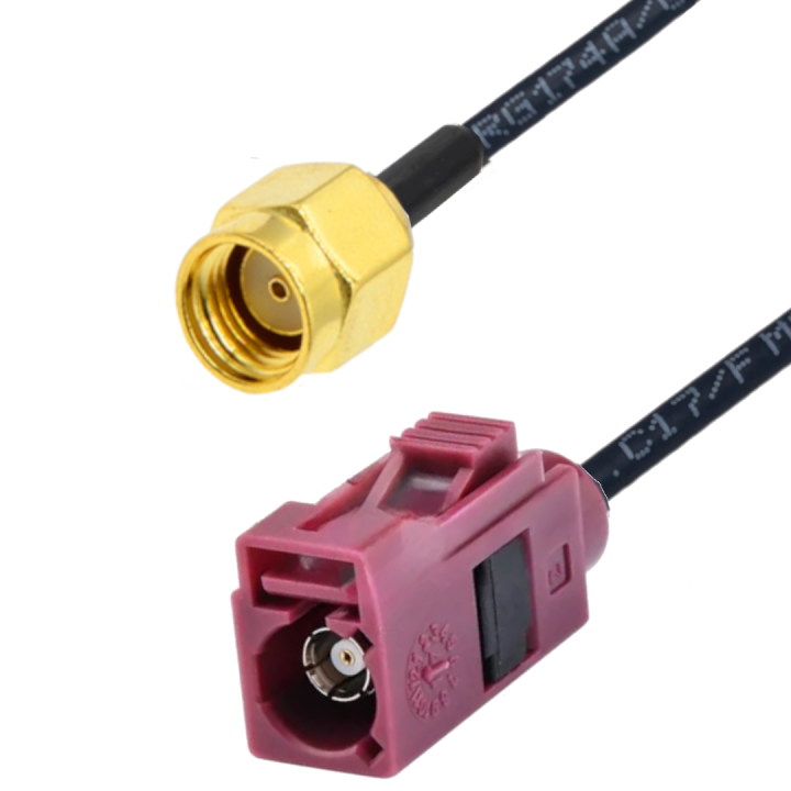 Pigtail FAKRA D gniazdo / SMA-RP wtyk RG174 5m 