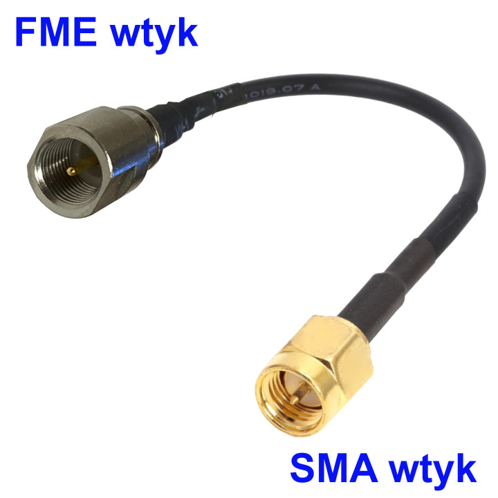 RF jumper FME plug to SMA plug RG174 20 cm | RF 50 Ω