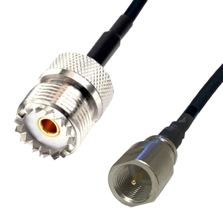 Pigtail FME plug / UHF socket 1m