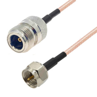 Pigtail F plug / N socket RG316 50om 3m