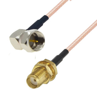 Pigtail F wtyk RA / SMA gniazdo RG316 2m