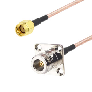 Pigtail N gniazdo BH FLANG / SMA-RP wtyk RG316 1m