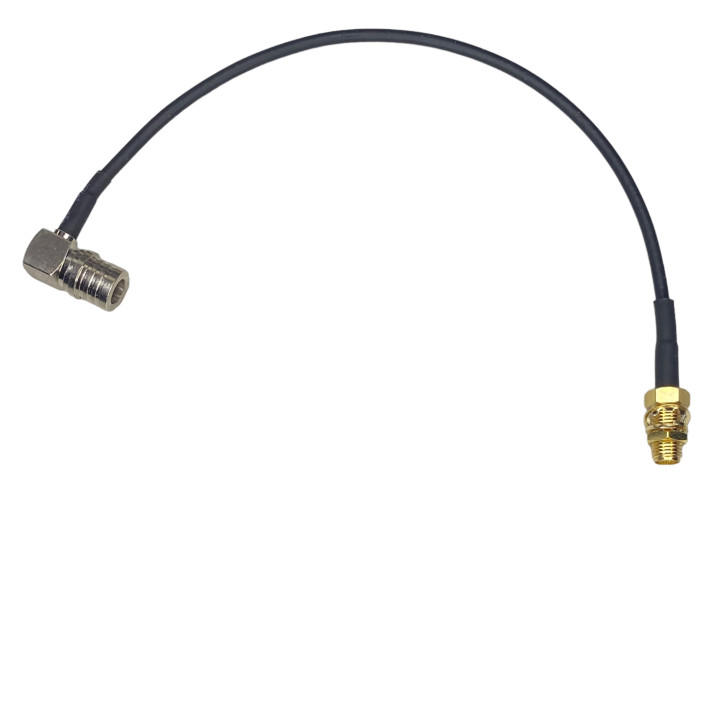 Pigtail QMA wtyk RA / SMA gniazdo RG174 20cm 