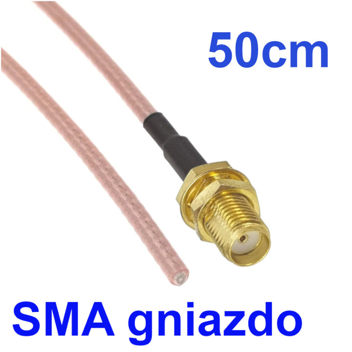 SMA socket RG316 50 cm cable assembly | RF 50 Ω