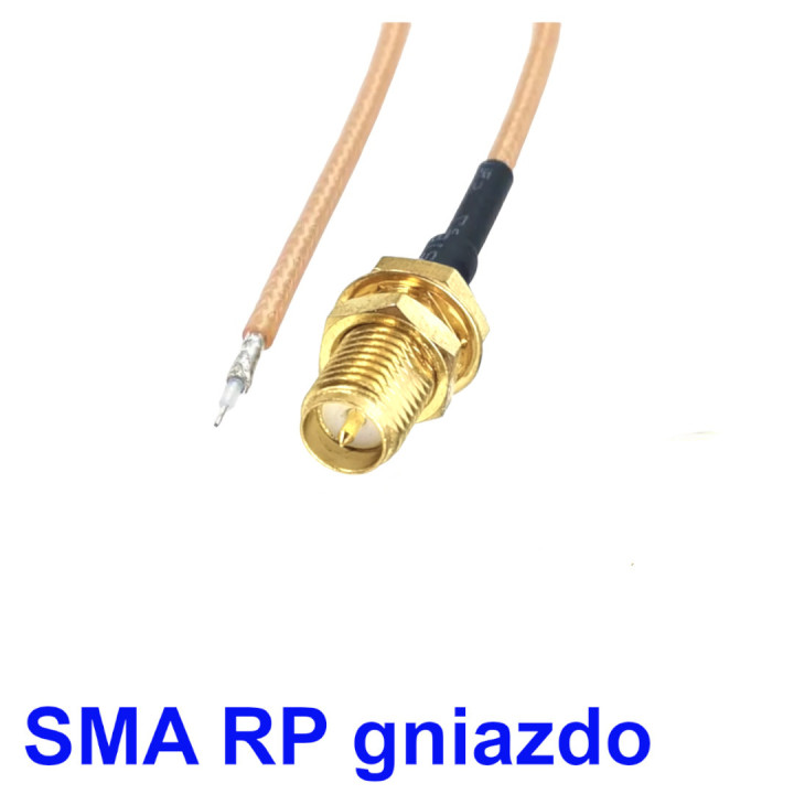 Pigtail SMA-RP gniazdo 30cm RG178 / DO LUTOWANIA