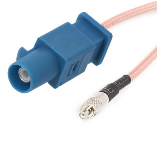 Pigtail TS9 Buchse auf FAKRA Stecker RG174 15 cm | RF 50 Ω