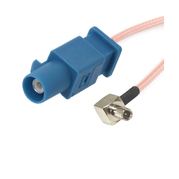 TS9 plug to FAKRA plug RG316 15 cm cable assembly | RF 50 Ω