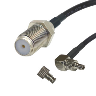Pigtail CRC9 socket to TS9 socket RG174 15 cm | RF 50 Ω