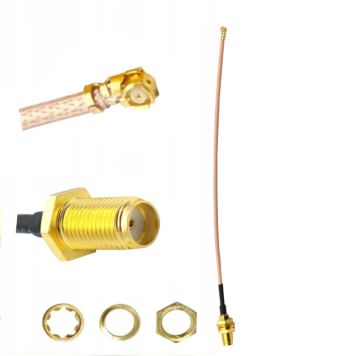 Pigtail U.FL socket to SMA socket RG178 20 cm | RF 50 Ω