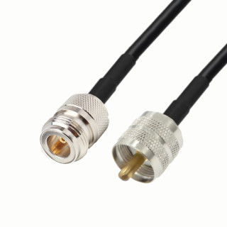 Kabel antenowy N gniazdo / UHF wtyk RG58 1m