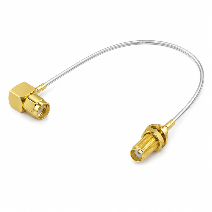 Pigtail SMA gniazdo / SMA wtyk RA RG405 20cm 