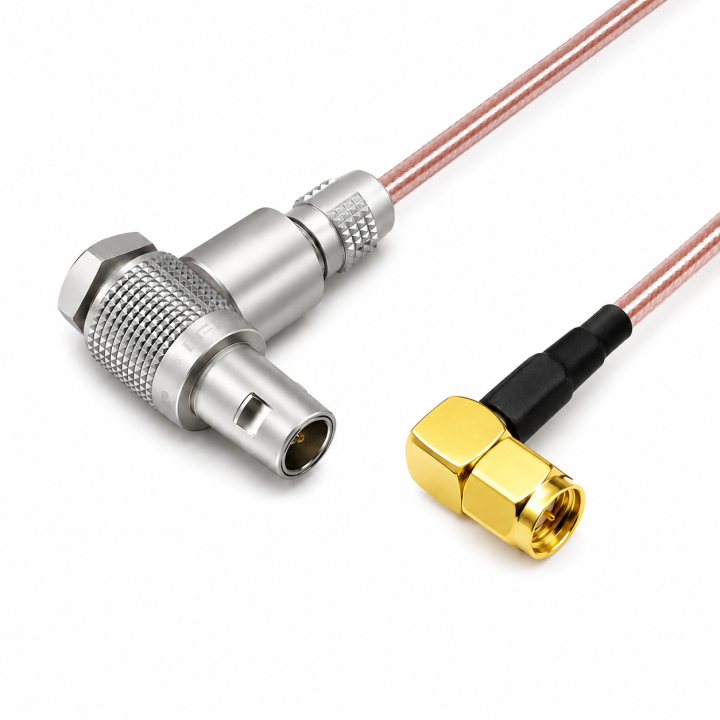 Kabel LEMO 00 RA / BNC wtyk RG316 4m