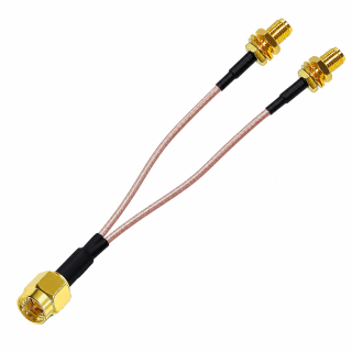 Pigtail SMA wtyk / 2*SMA gniazdo RG316 15cm