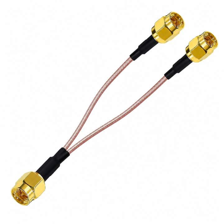 Pigtail SMA wtyk / 2*SMA wtyk RG316 15cm
