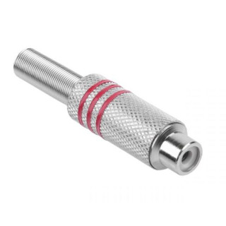 Złącze RCA gniazdo metalowe red RG174