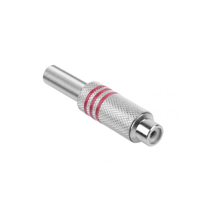 Złącze RCA gniazdo metalowe red RG174