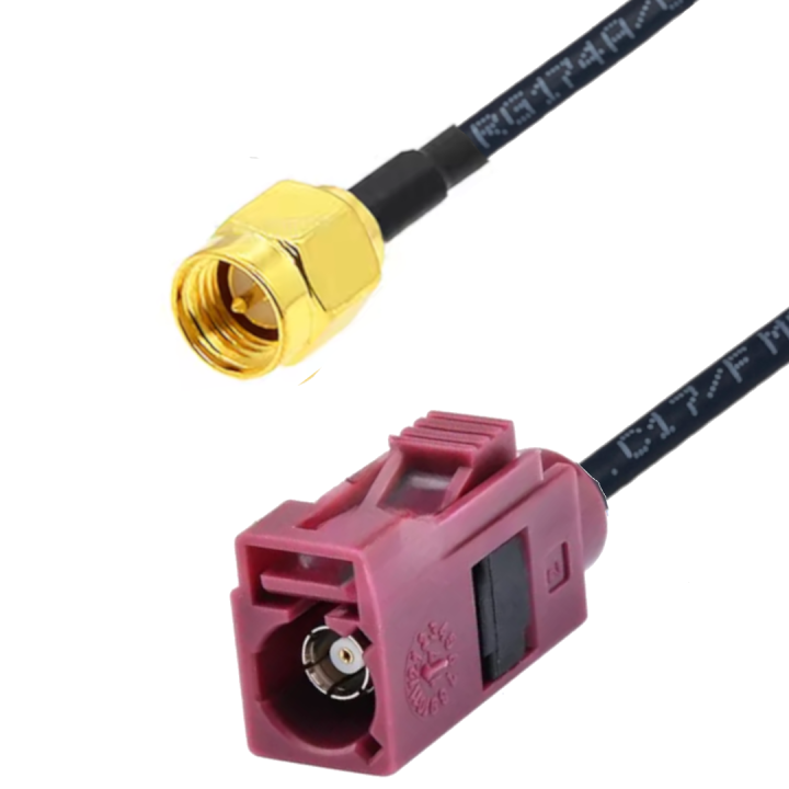Pigtail FAKRA D gniazdo / SMA wtyk RG174 2m 