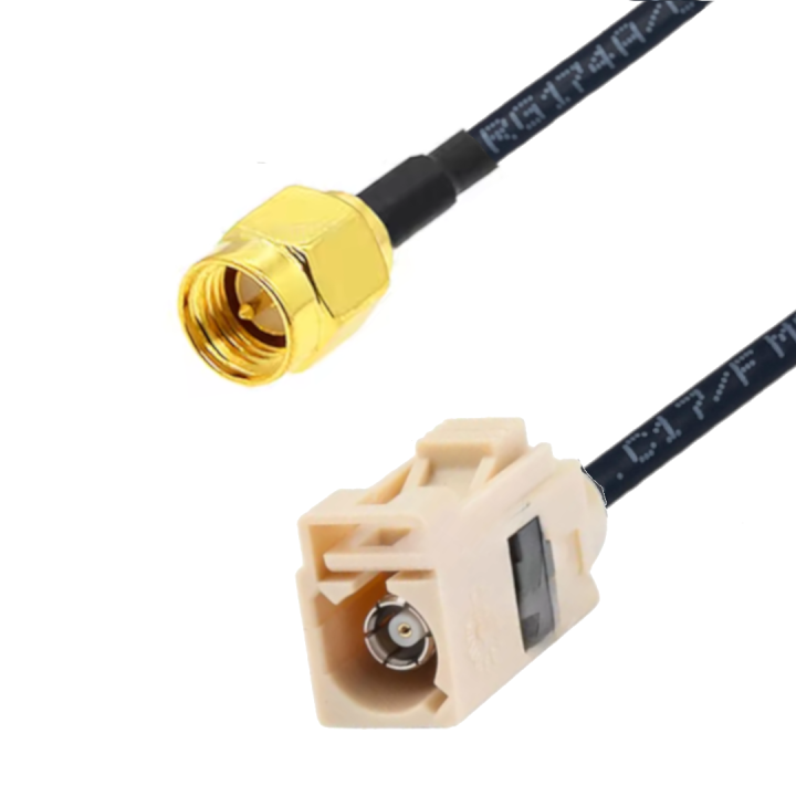 Pigtail FAKRA I gniazdo / SMA wtyk RG174 50cm 