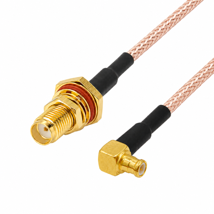 Pigtail MCX wtyk RA/ SMA IP65 gniazdo RG316 50cm